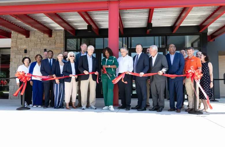 Jackie Joyner-Kersee joins community leaders and partners for a ribbon-cutting ceremony during the grand opening of the Jackie Joyner-Kersee Food, Agriculture, Nutrition Innovation Center. Photo by Lawrence Bryant | St. Louis American